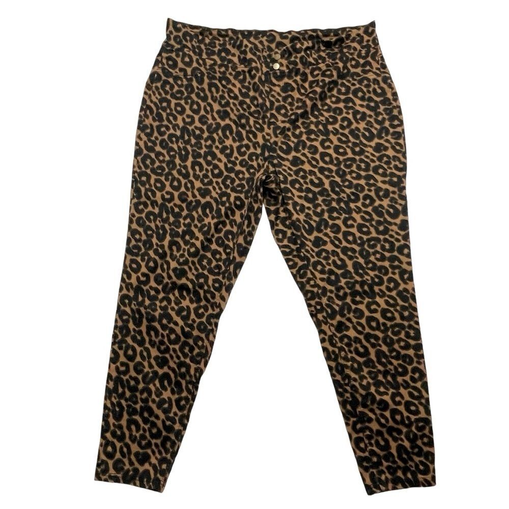Terra & Sky Pants Leopard Print Stretch Pull-on Women’s Size 2X (20W-22W)